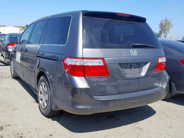 5FNRL38207B052665 - 2007 HONDA ODYSSEY LX SILVER photo 3