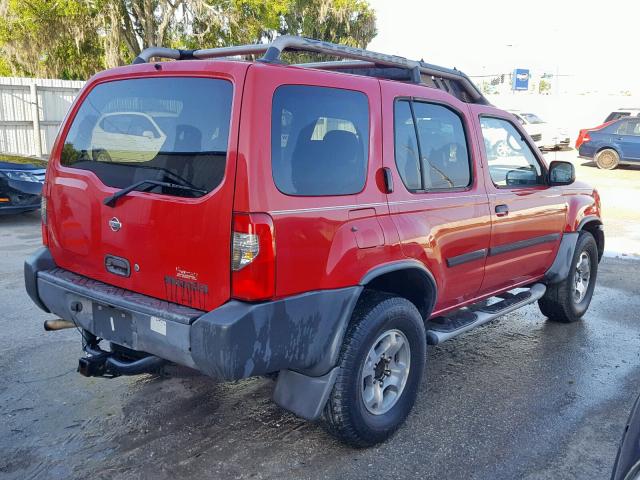 5N1ED28T01C569821 - 2001 NISSAN XTERRA XE RED photo 4