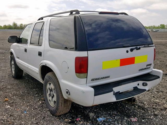 1GNDT13X63K175618 - 2003 CHEVROLET BLAZER WHITE photo 3