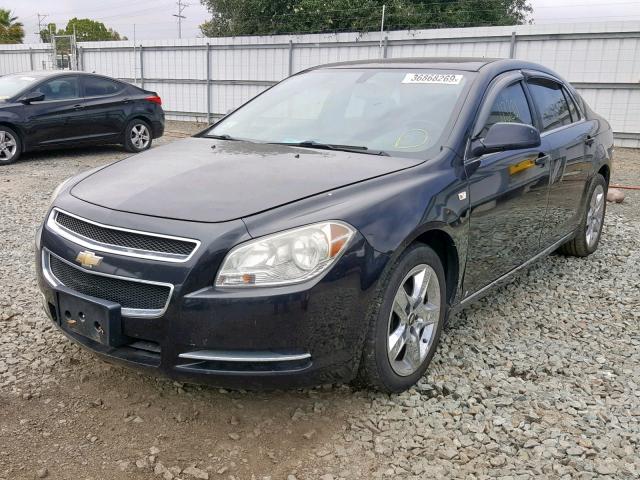 1G1ZH57B08F238890 - 2008 CHEVROLET MALIBU 1LT BLACK photo 2