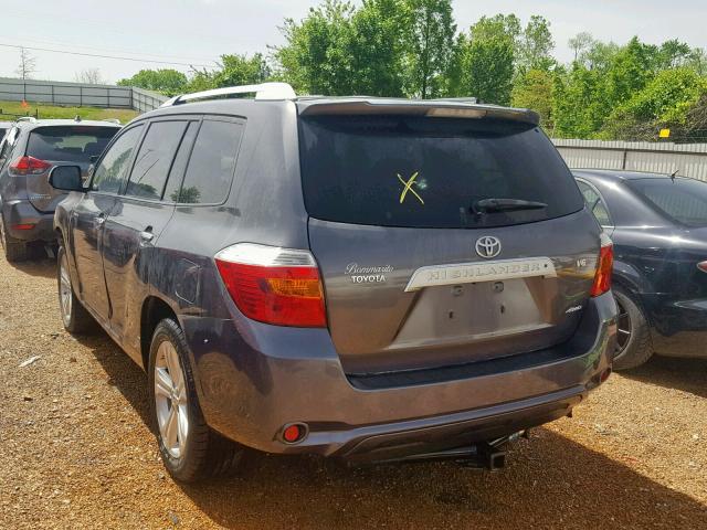 JTEES42A282017987 - 2008 TOYOTA HIGHLANDER GRAY photo 3