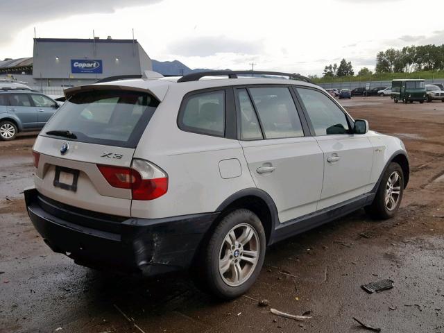 WBXPA93415WD14782 - 2005 BMW X3 3.0I WHITE photo 4