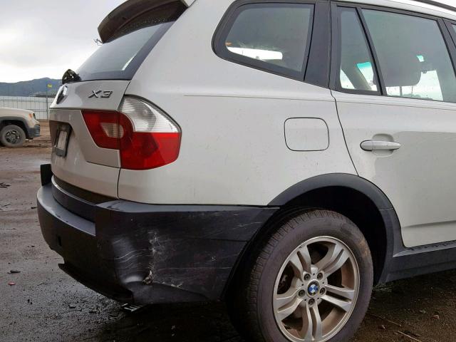 WBXPA93415WD14782 - 2005 BMW X3 3.0I WHITE photo 9