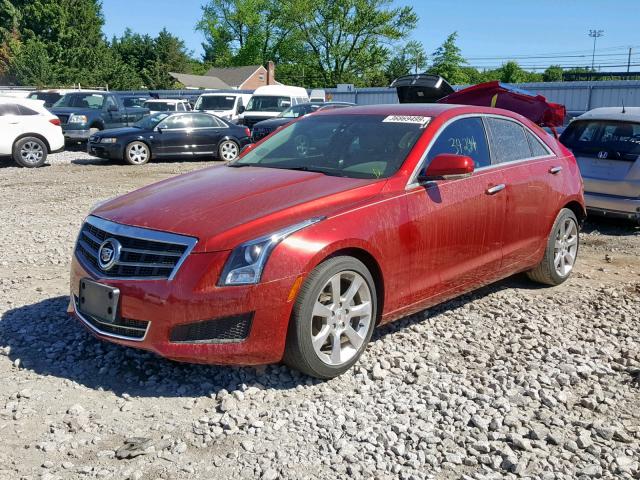 1G6AB5RA2E0135840 - 2014 CADILLAC ATS LUXURY RED photo 2