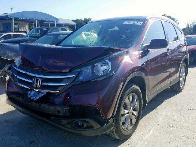 5J6RM4H76CL045848 - 2012 HONDA CR-V EXL MAROON photo 2