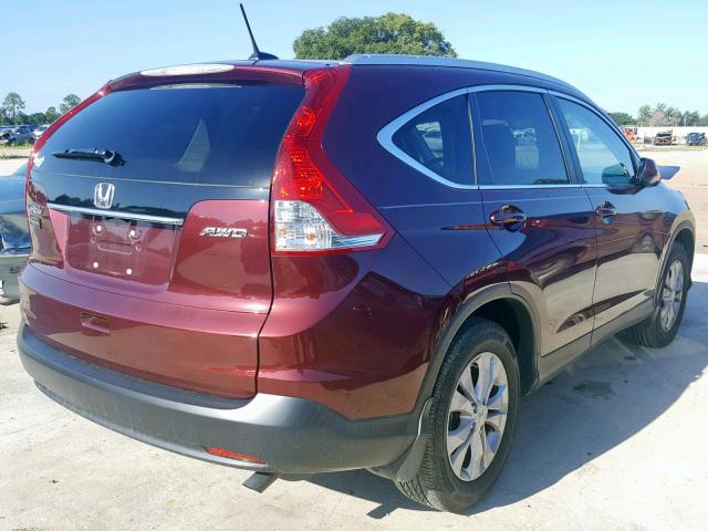 5J6RM4H76CL045848 - 2012 HONDA CR-V EXL MAROON photo 4