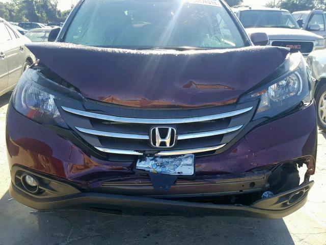 5J6RM4H76CL045848 - 2012 HONDA CR-V EXL MAROON photo 9