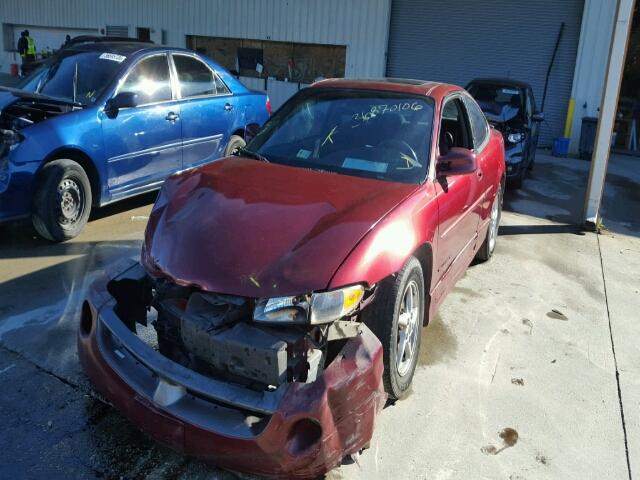 1G2WP12K11F251574 - 2001 PONTIAC GRAND PRIX BURGUNDY photo 2