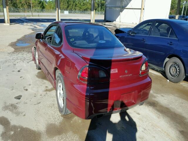 1G2WP12K11F251574 - 2001 PONTIAC GRAND PRIX BURGUNDY photo 3