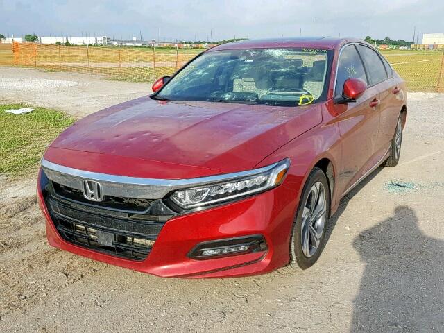 1HGCV2F56JA006170 - 2018 HONDA ACCORD EXL RED photo 2