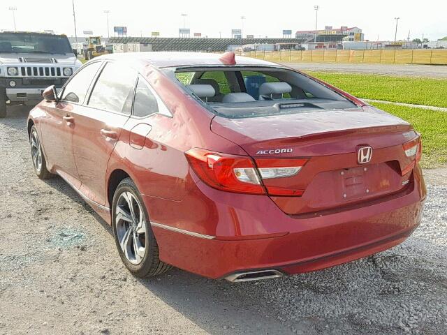 1HGCV2F56JA006170 - 2018 HONDA ACCORD EXL RED photo 3