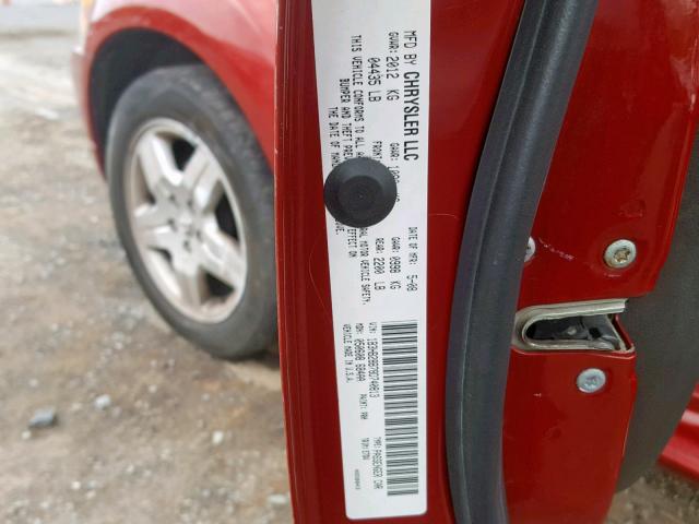 1B3HB28B78D740813 - 2008 DODGE CALIBER RED photo 10