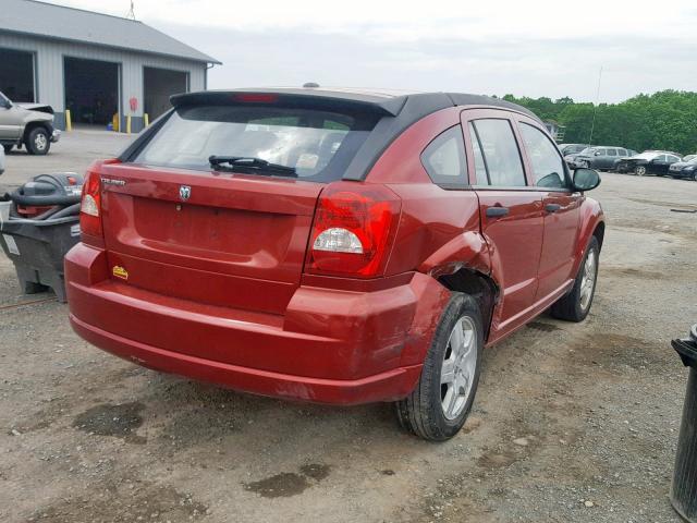 1B3HB28B78D740813 - 2008 DODGE CALIBER RED photo 4