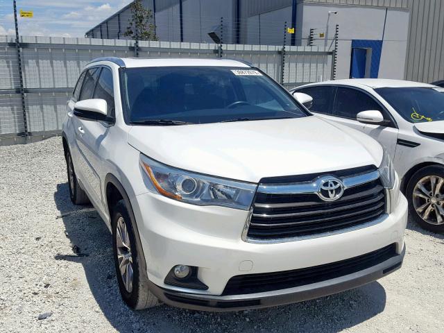 5TDKKRFH0FS107849 - 2015 TOYOTA HIGHLANDER WHITE photo 1