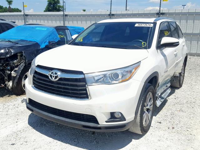 5TDKKRFH0FS107849 - 2015 TOYOTA HIGHLANDER WHITE photo 2