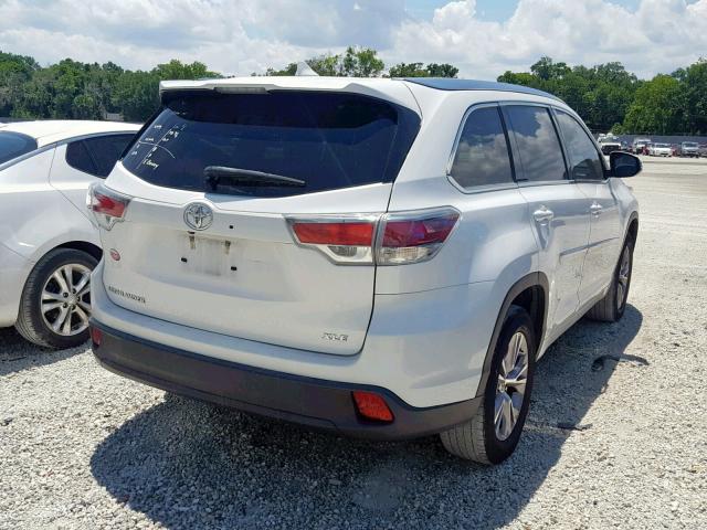 5TDKKRFH0FS107849 - 2015 TOYOTA HIGHLANDER WHITE photo 4