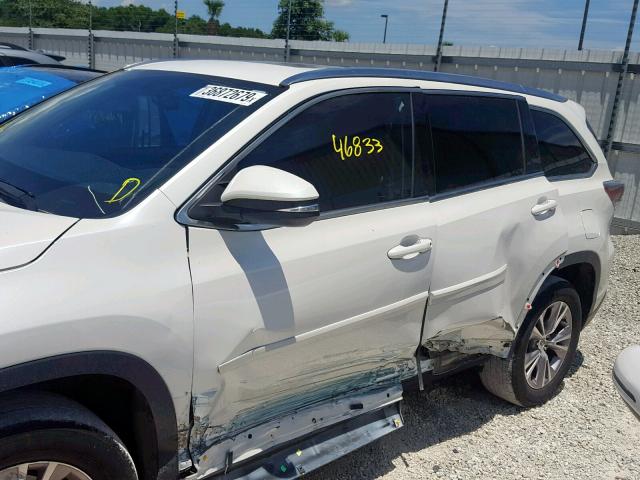 5TDKKRFH0FS107849 - 2015 TOYOTA HIGHLANDER WHITE photo 9