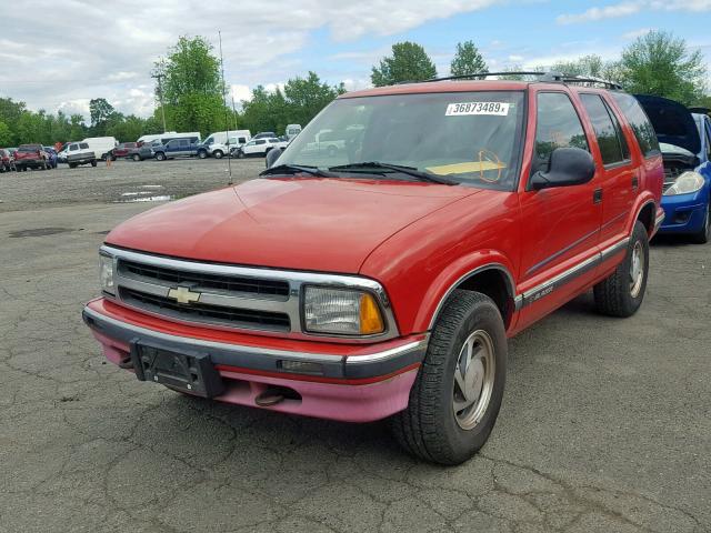 1GNDT13WXS2261553 - 1995 CHEVROLET BLAZER RED photo 2