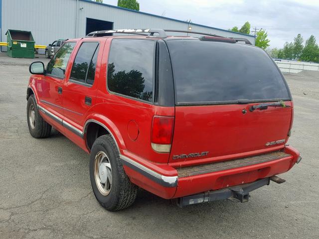 1GNDT13WXS2261553 - 1995 CHEVROLET BLAZER RED photo 3