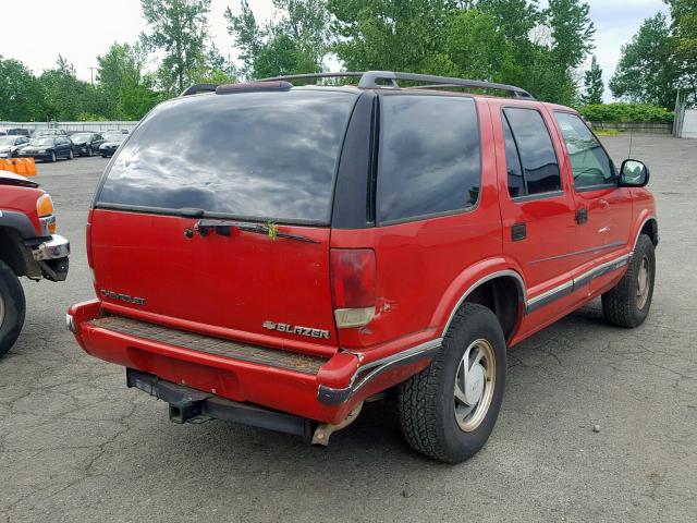 1GNDT13WXS2261553 - 1995 CHEVROLET BLAZER RED photo 4