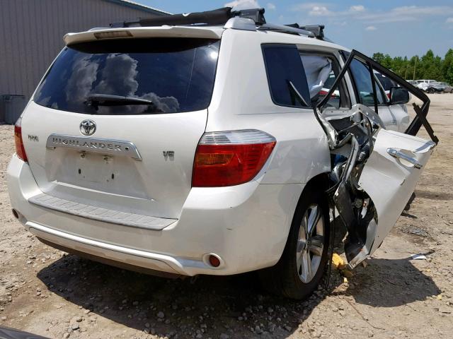 JTEDS42A692070897 - 2009 TOYOTA HIGHLANDER WHITE photo 4