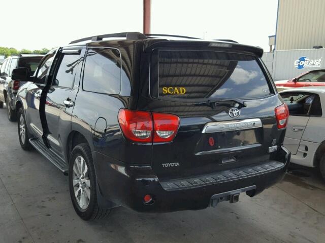 5TDZY68A38S011194 - 2008 TOYOTA SEQUOIA LI BLACK photo 3