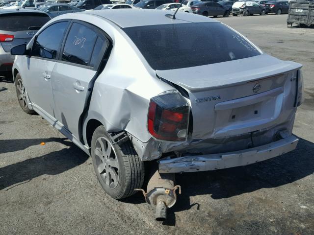 3N1AB6AP9CL779020 - 2012 NISSAN SENTRA 2.0 SILVER photo 3