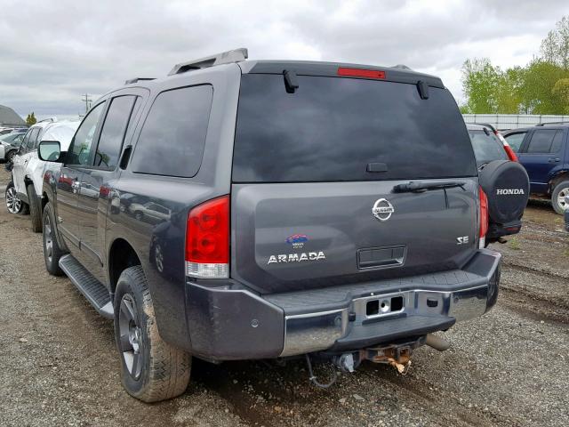 5N1AA08B05N707158 - 2005 NISSAN ARMADA SE GRAY photo 3