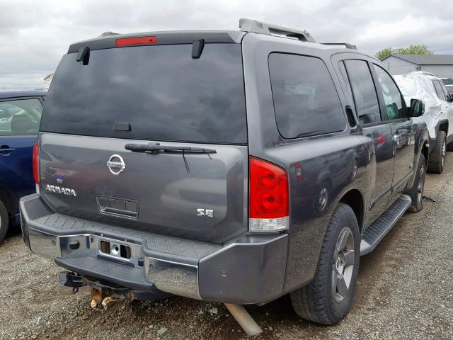 5N1AA08B05N707158 - 2005 NISSAN ARMADA SE GRAY photo 4