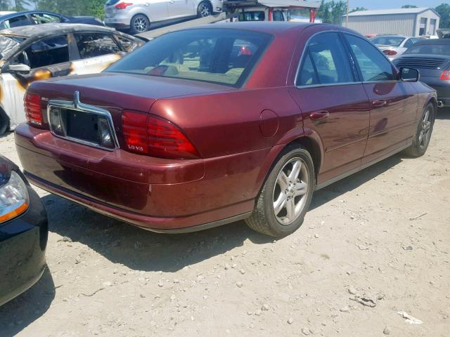 1LNHM87A02Y634963 - 2002 LINCOLN LS MAROON photo 4