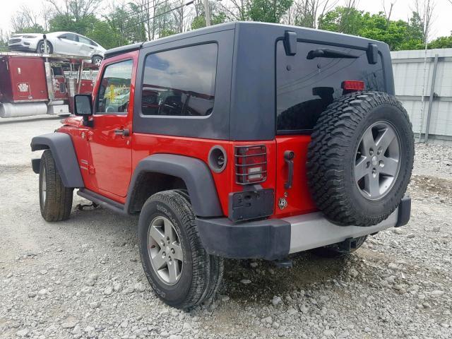 1J4AA2D10AL210432 - 2010 JEEP WRANGLER S RED photo 3
