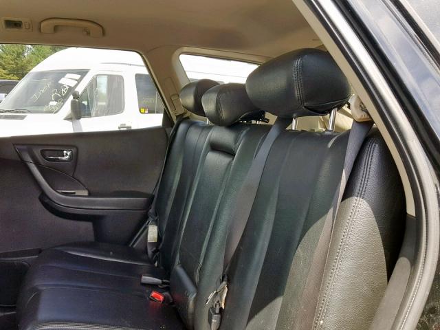 JN8AZ08T26W417574 - 2006 NISSAN MURANO BLACK photo 6