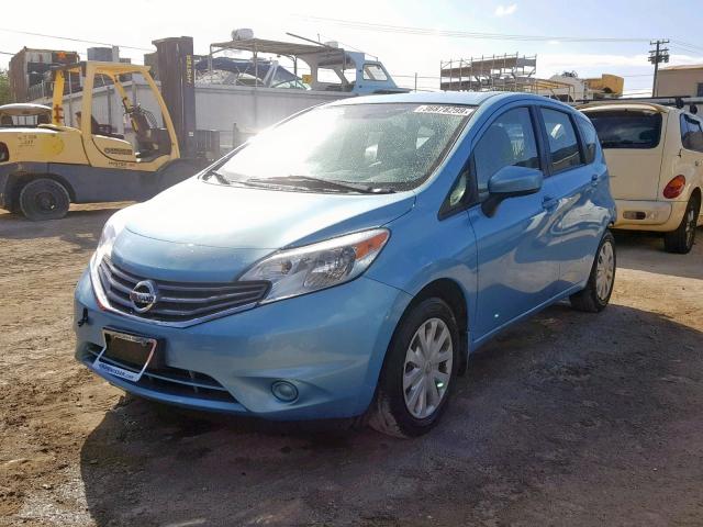 3N1CE2CP8FL390024 - 2015 NISSAN VERSA NOTE TEAL photo 2