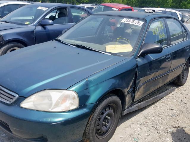 2HGEJ6616YH527216 - 2000 HONDA CIVIC BASE GREEN photo 9