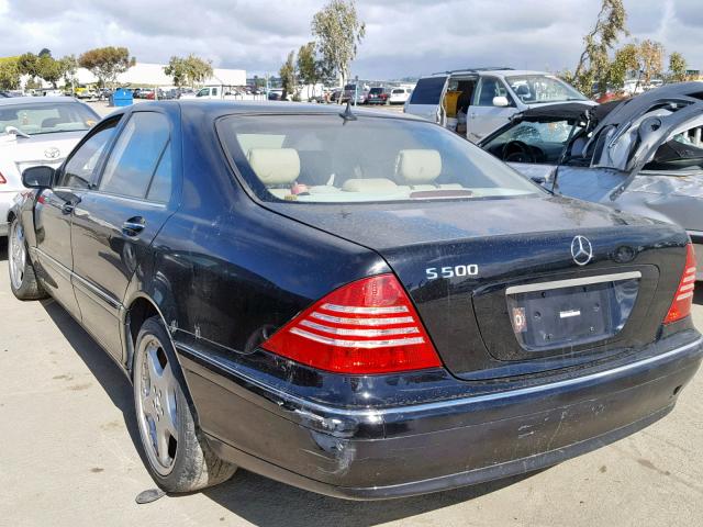 WDBNG75J01A196723 - 2001 MERCEDES-BENZ S 500 BLACK photo 3