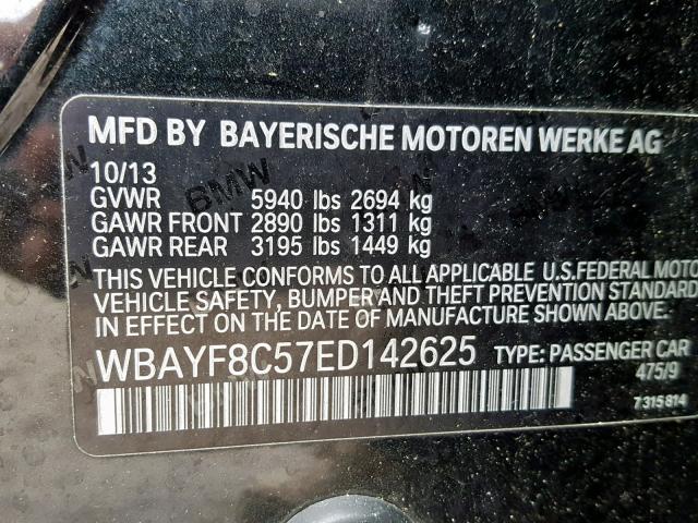 WBAYF8C57ED142625 - 2014 BMW ALPINA B7 BLACK photo 10