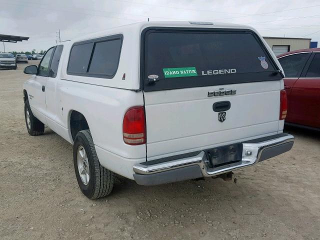 1B7GG22N41S256792 - 2001 DODGE DAKOTA WHITE photo 3