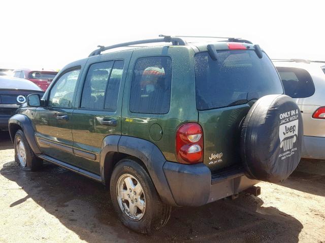 1J4GL48KX7W646134 - 2007 JEEP LIBERTY SP GREEN photo 3