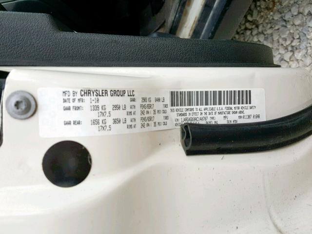 1J4RG4GK0AC140707 - 2010 JEEP COMMANDER WHITE photo 10