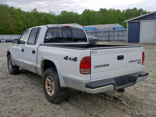 1D7HG48N13S340441 - 2003 DODGE DAKOTA QUA WHITE photo 3