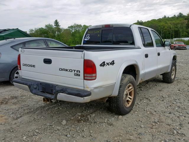 1D7HG48N13S340441 - 2003 DODGE DAKOTA QUA WHITE photo 4