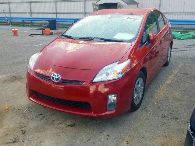 JTDKN3DU0B0260359 - 2011 TOYOTA PRIUS RED photo 2