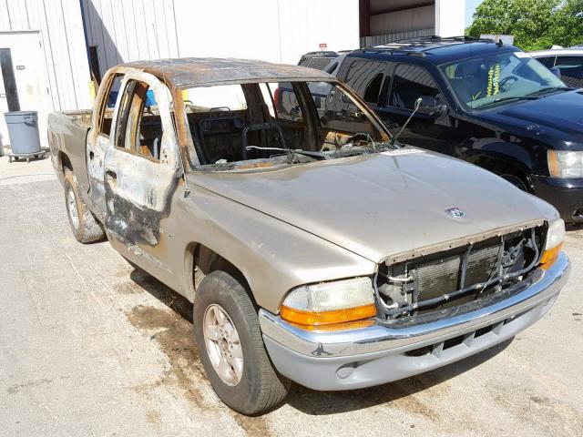 1B7HL48XX2S650853 - 2002 DODGE DAKOTA QUA BEIGE photo 1