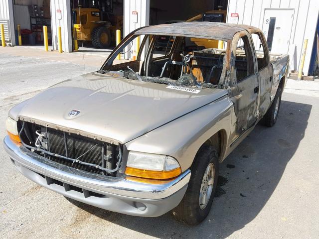 1B7HL48XX2S650853 - 2002 DODGE DAKOTA QUA BEIGE photo 2