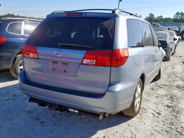 5TDZA22CX4S143421 - 2004 TOYOTA SIENNA XLE BLUE photo 4