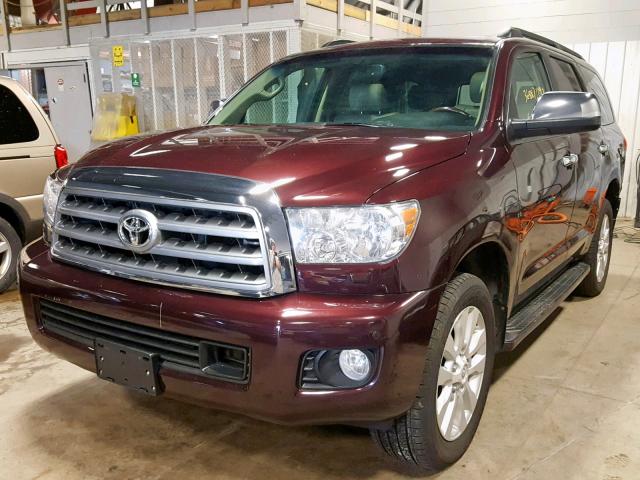 5TDDW5G11CS066599 - 2012 TOYOTA SEQUOIA PL BURGUNDY photo 2