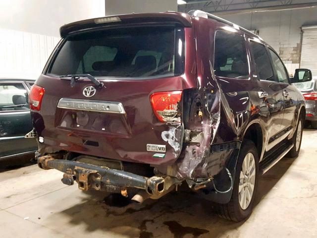 5TDDW5G11CS066599 - 2012 TOYOTA SEQUOIA PL BURGUNDY photo 4