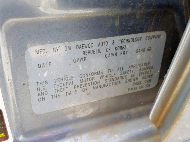 KL1TD56636B528761 - 2006 CHEVROLET AVEO BASE Mavi foto 10