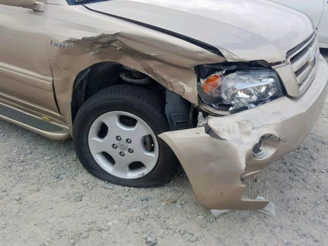 JTEDP21AX50061777 - 2005 TOYOTA HIGHLANDER TAN photo 9