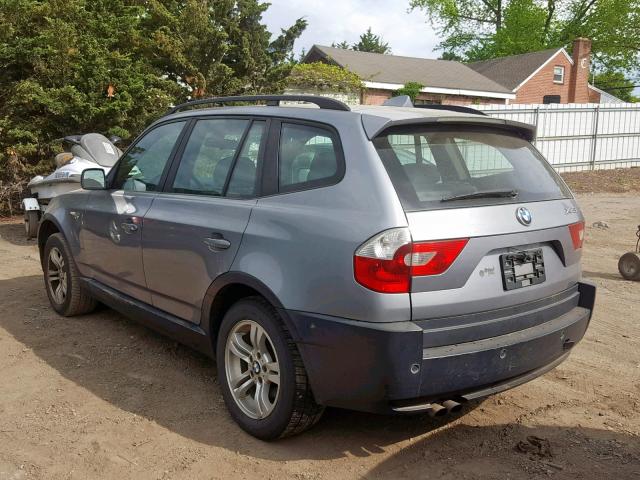 WBXPA93404WD01312 - 2004 BMW X3 3.0I GRAY photo 3